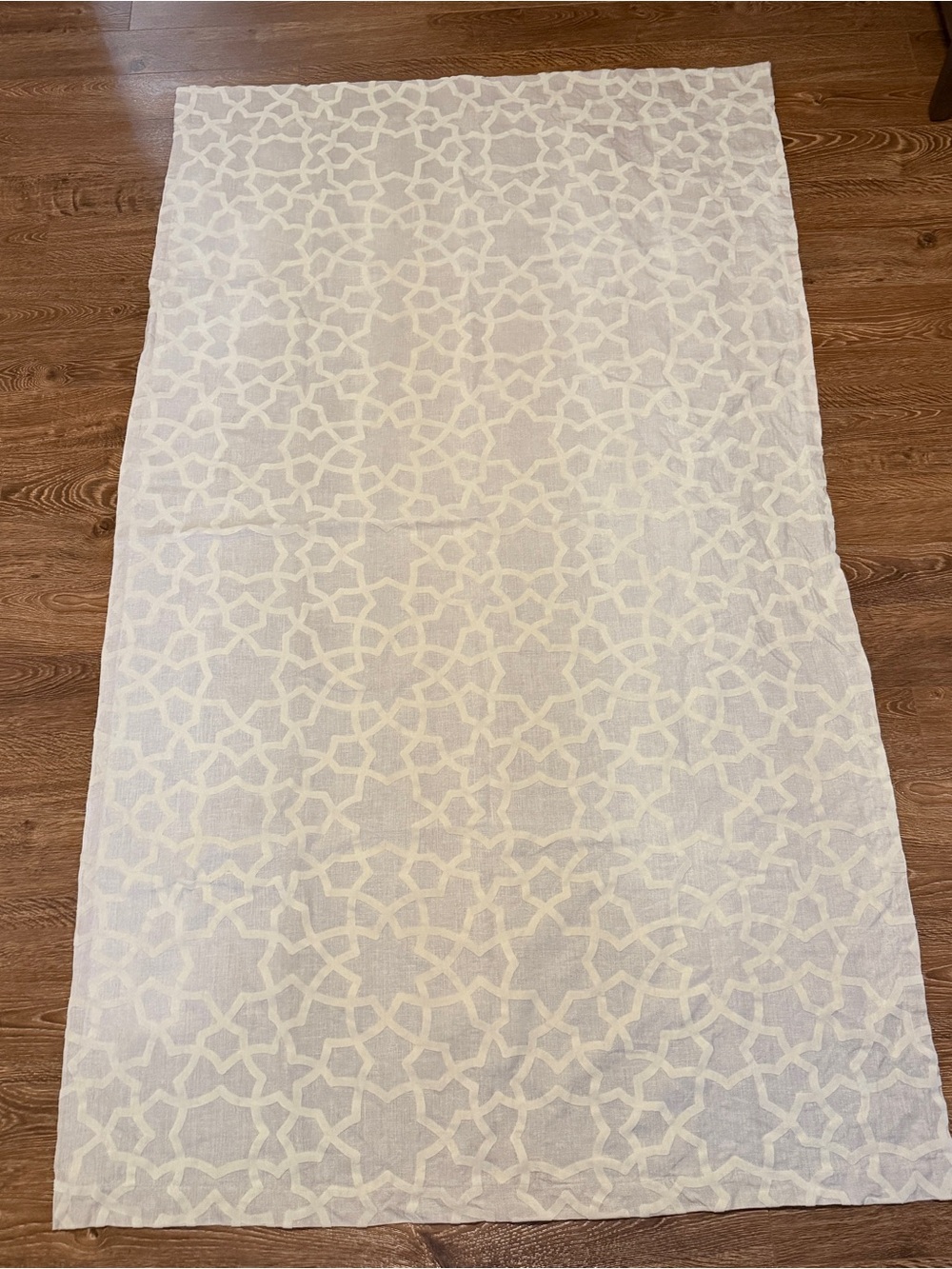 2 West Elm Linen Star Flocked Curtains 48x96